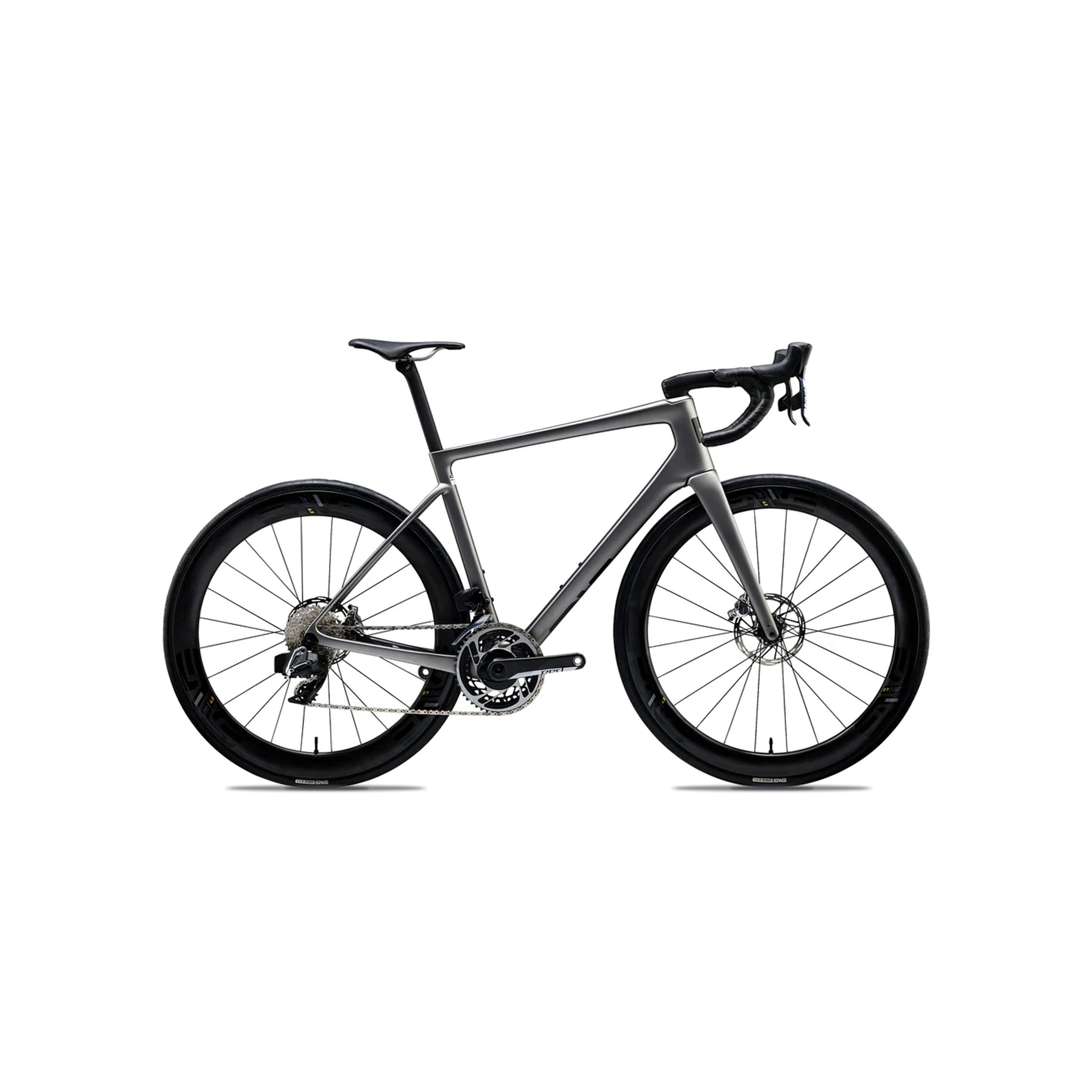 Side-on profile of the ENVE Melee in the specialist Damascus colourway at bicycle. Richmond, London, showcasing the high-performance racing geometry and elite carbon fibre construction tuned for precision handling.