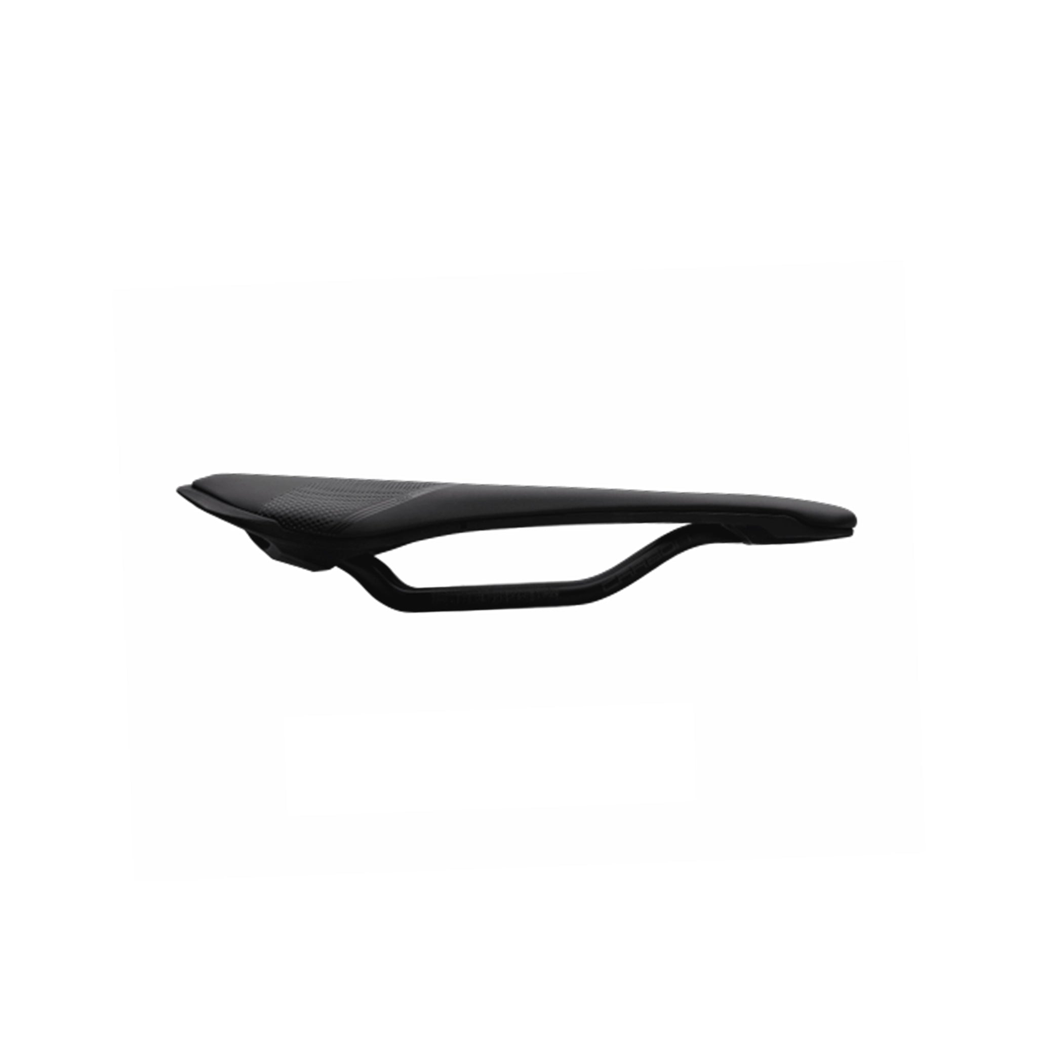 Side profile of the PRO Griffon Team carbon saddle at bicycle. Richmond, London, featuring a flat side profile and lightweight EVA padding for specialist performance.
