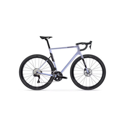 Full side-on profile of the Basso Astra 105 Di2 specialist road bike at bicycle. Richmond, London, featuring a hand-built Italian carbon fibre frame designed for all-day performance and versatile road geometry.