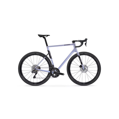 Side view of the Basso Astra specialist road build at bicycle. London, showcasing the fully integrated internal cabling, Shimano Ultegra Di2 electronic groupset, and signature Basso minimalist aesthetic.