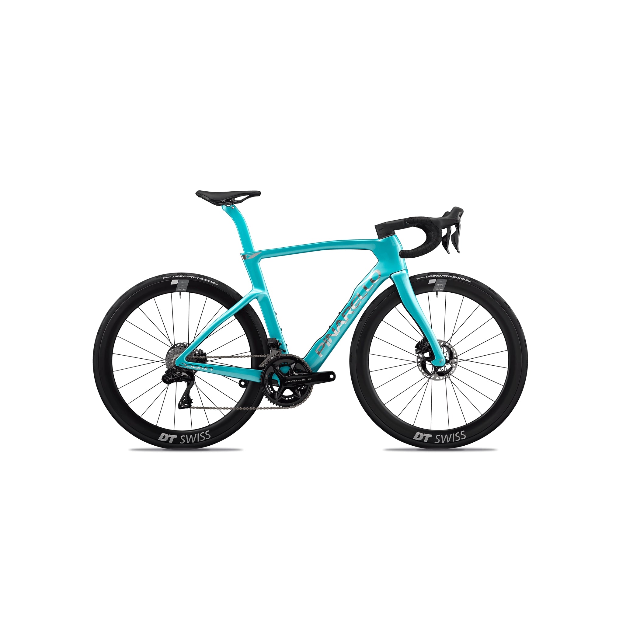 Side-on profile of the Pinarello Dogma F specialist road frame kit at bicycle. Richmond, illustrating the refined, lightweight silhouette that serves as the foundation for a bespoke, high-performance custom build.