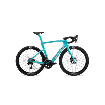 Side-on profile of the Pinarello Dogma F specialist road frame kit at bicycle. Richmond, illustrating the refined, lightweight silhouette that serves as the foundation for a bespoke, high-performance custom build.