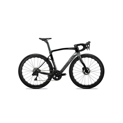 Full side-on profile of the Pinarello Dogma X specialist endurance frame kit at bicycle. Richmond, London, featuring the flagship TorayCa T1100 1K carbon fibre construction and high-performance Endurance geometry.