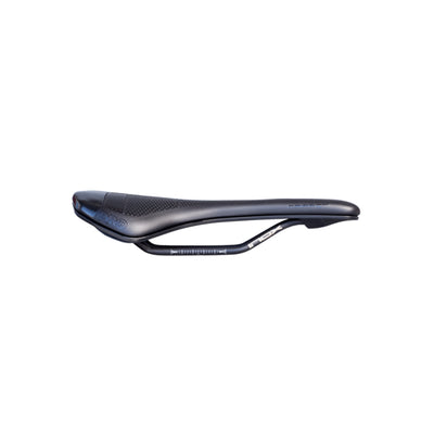 Side profile of the PRO Griffon Gel saddle at bicycle. Richmond, London, featuring vibration-absorbing padding and gel inserts for specialist comfort.