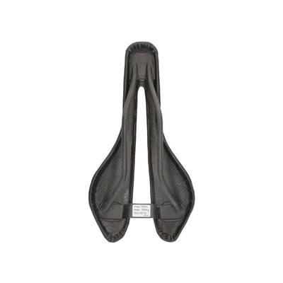 Technical detail of the Berk Lipa carbon saddle at bicycle. Richmond, showing the shorter profile and specialist construction for improved comfort.