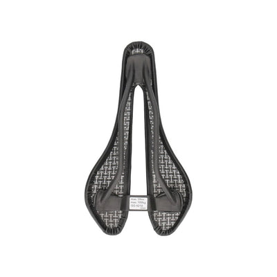 Detail shot of the Berk Lupina Short saddle construction, showcasing the Innegra-reinforced carbon shell for specialist performance at bicycle. Richmond, London.
