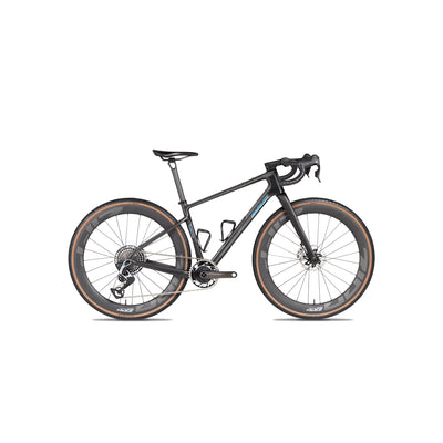 Detailed view of the Parlee Taos specialist gravel build at bicycle. Richmond, showcasing the fully integrated internal cabling, UDH compatibility, and artisan finish of this flagship US-designed frameset.