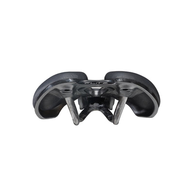 Rear detail of the Selle Italia Flite Boost Kit Carbonio Superflow at bicycle. Richmond, London, highlighting the lightweight carbon construction and refined finish.