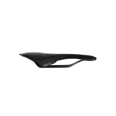 Side profile of the Selle Italia SLR 3D Carbon saddle at bicycle. Richmond, featuring an advanced lattice structure built with Carbon DLS™ technology for specialist road performance.