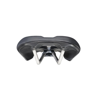 Rear detail of the Selle Italia Watt Ti316 Gel Superflow tri saddle at bicycle. Richmond, London, showcasing the technical Ti316 rails and specialist construction for triathlon efficiency.